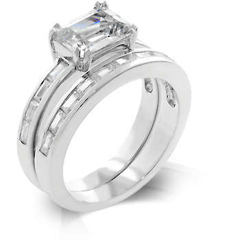 **STUNNING**Princess Cut Simulated Diamond Wedding set**Size 10***