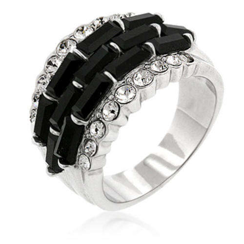 **STUNNING**Dome shaped black cz dress ring****Size 6/7/9/10**