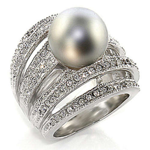 **STUNNING**Gorgeous Grey Shell Pearl Dress Ring**A Must Have**Size 8/9/10**