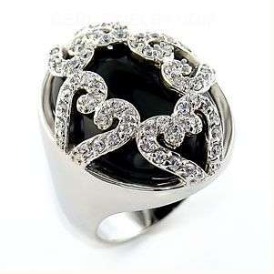 Black Onyx Cocktail Ring Size 8-10