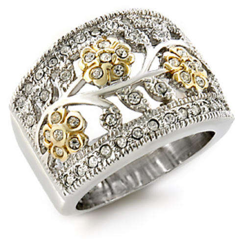 **STUNNING**Gold Flower Design Wedding Band**SIZE 10***