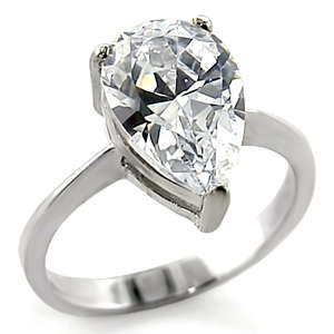 925 Sterling Silver 3ct pear cut Engagement Ring Size 8-10