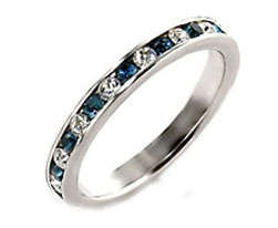 **Lovely** 925 Sterling silver Sapphire eternity ring**Size 8-10**