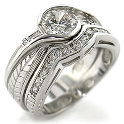 2.15ctw Cubic Zirconia 2-piece Costume wedding set- Size 9/10