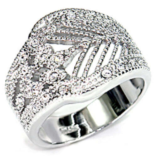 **LAST CHANCE**925 STERLING SILVER**Gorgeous Swarovski Crystal Dress Ring**Size 7**