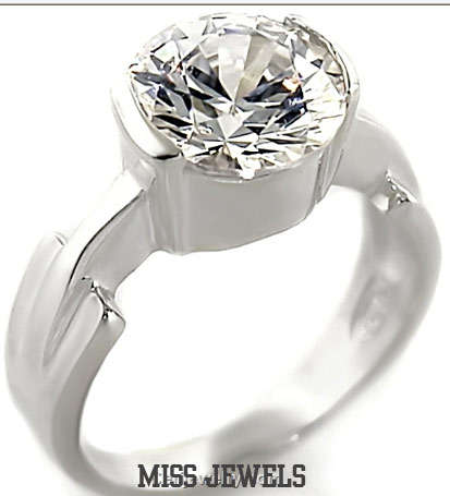 Simulated Diamond 925 Sterling Silver Engagement ring Size 8/9