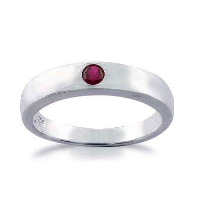 **STUNNING**925 Sterling Silver Ruby CZ Wedding Band***Size 8**