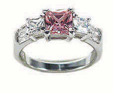 **LAST CHANCE***925 Sterling Silver**Beautiful Pink CZ Princess Cut Engagement Ring***Size 8***