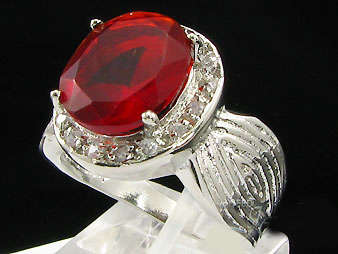 Broad Band Simulated Red Ruby Dress Ring Size 11/12