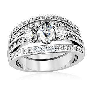 **NEW ARRIVAL**GORGEOUS SPARKLING 0.50ct Oval Cut CZ Wedding Set** Size 7-10***