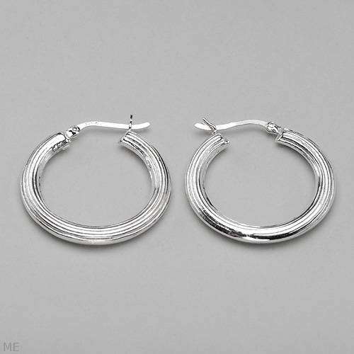 28mm Hoop Earrings in Silver