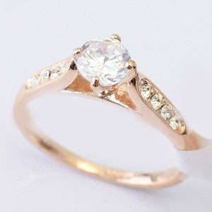 **ROSE GOLD PLATED**0.65ct CZ Solitaire Engagement Style Ring