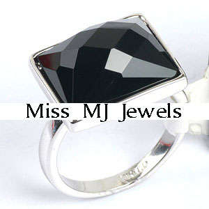 Simulated Black Onyx Costume Ring