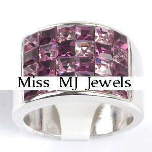 Amethyst and Lavender CZ Dress Ring**