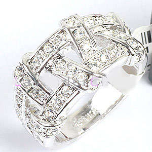 ***GORGEOUS***Entwined Effect CZ Wedding Band***Size P**