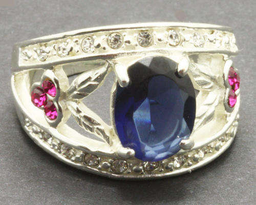 **FEEL ROYAL IN BLUE**Multi Gemstone Dress Ring in Fine Silver**Size 8**