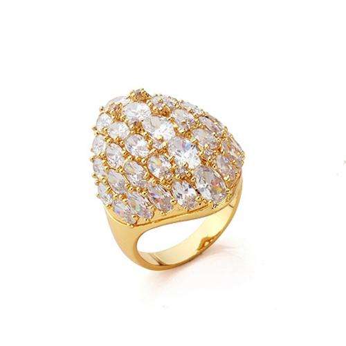 ***GORGEOUS*** Gold Plated Diamond Cz Dress Ring**Size 9**