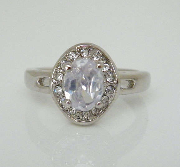 **Oval Cut CZ Engagement Ring**Size 8**