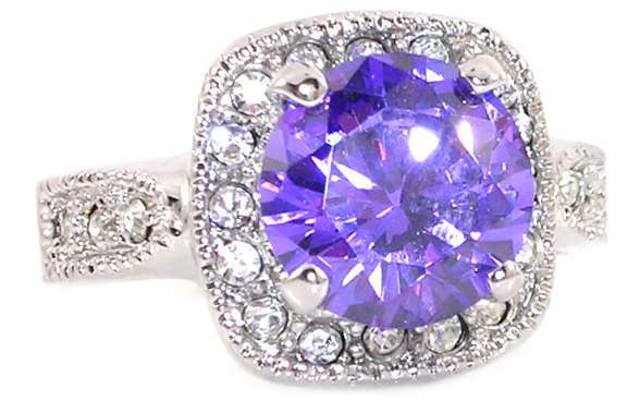 **STUNNING**Amethyst CZ**2.75ct**Dress Ring**Size 7**