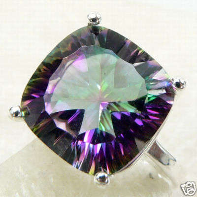 Simulated Mystic Topaz**Dress RIng**Size 9**