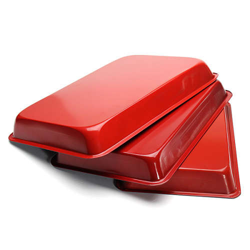 Non Stick Baking Roasting Cooking Trays Set Oven Pans 3 Pieces Choose Red or Black