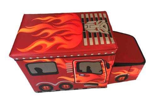 Kids Truck Ottoman Foldable Seatable Toys Storage Box. Perfect Gift! RED or BLACK