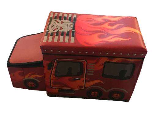 Kids Truck Ottoman Foldable Seatable Toys Storage Box. Perfect Gift! RED or BLACK