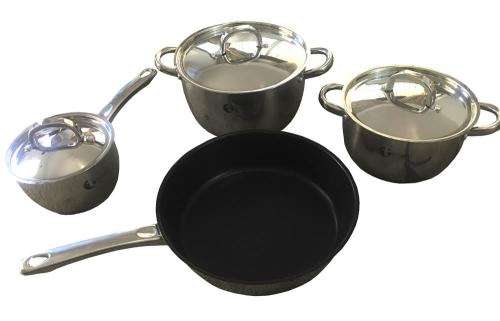 Brand New Heavy Bottom 7 Piece Gourmet Stainless Steel Induction Cookware Set