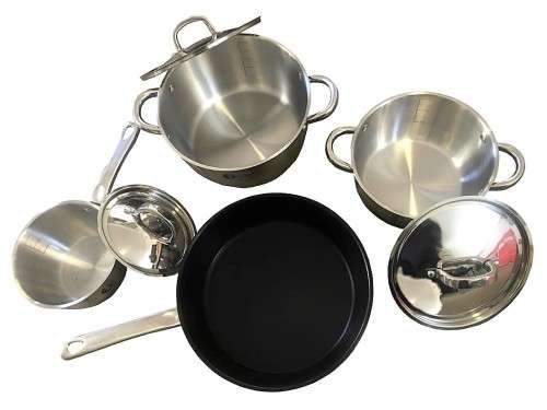 Brand New Heavy Bottom 7 Piece Gourmet Stainless Steel Induction Cookware Set