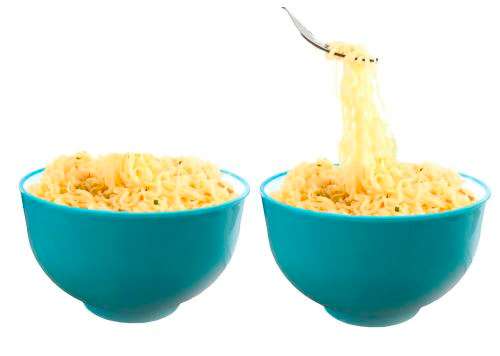 NEW Set of 2 Melamine Noodle Salad Rice Bowls 2 Tone Tableware 1 Litre 15.5cm each