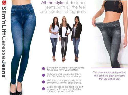NEW Slim N Lift Caresse Jeans Skinny Slimming Body Shaper Jeggings Shapewear Tights