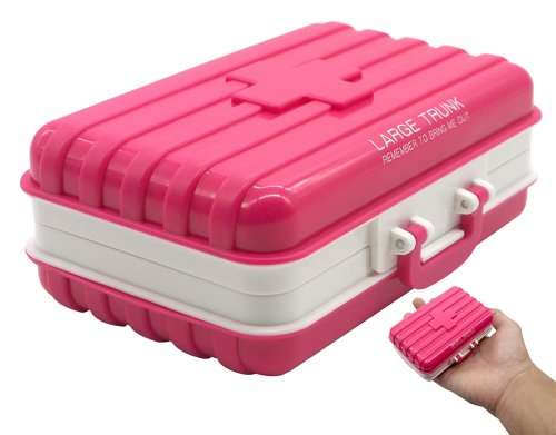 Cute Suitcase Storage Box Travel Tablets Pills Snacks Earrings Organizer Case