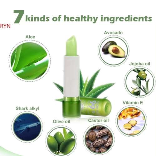 Set of 2 Aloe Vera Color Changing Lipstick 99% Soothing Moisture Lip Balm