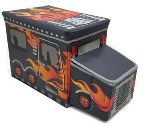 Kids Truck Ottoman Foldable Seatable Toys Storage Box. Perfect Gift! RED or BLACK