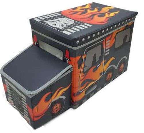 Kids Truck Ottoman Foldable Seatable Toys Storage Box. Perfect Gift! RED or BLACK
