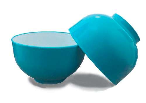 Set of 2 Melamine Bowls 2 Tone Tableware 1 Litre 15.5cm each Red or Blue Color