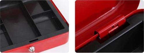 Medium Metal Cash Money Jewelry Box Security Lockable Home 20cm x 16cm x 9cm