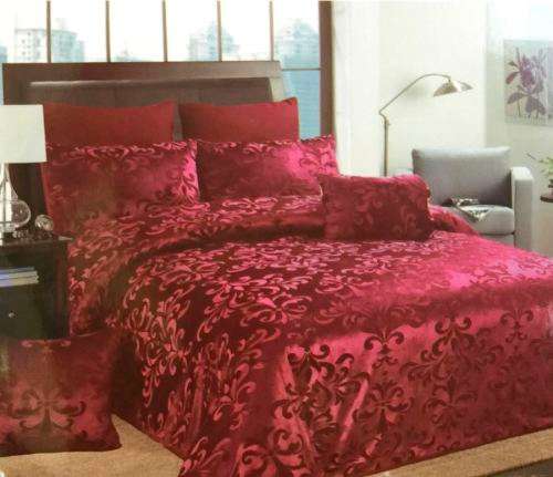 8 Piece Red Designer Comforter Set Polyester Queen Size
