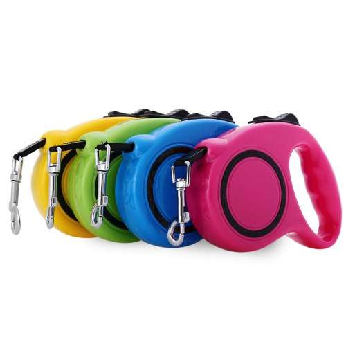 5m One-handed Lock Retractable Pet Leash Walking Dog Lead PINK or BLUE