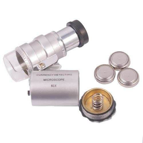 60 X LED Light Microscope Loupe with Currency Detecting