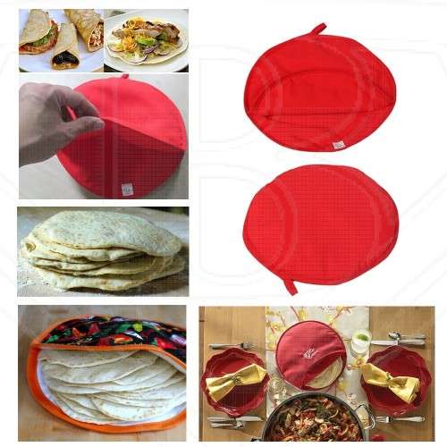 Microwave Tortilla Bag to heat Tortilla Roti Wrap Pizzas Tacos Pan Cakes Naan  and More