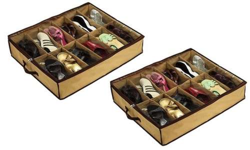 Set of Two: 12-Pair Shoe Organiser