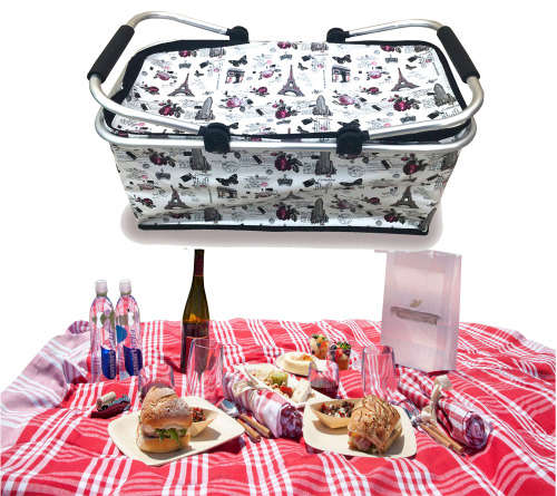 Foldable Printed Picnic Basket