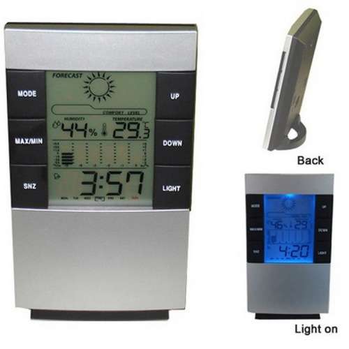 Weather Forecast Clock Indoor Temperature Humidity Alarm Clock