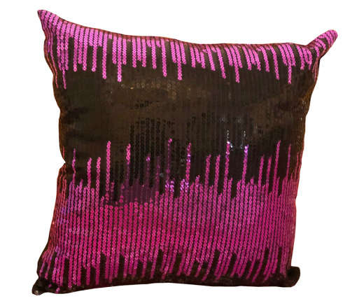 Home Decor Sparkle Soft Cushion - Purple and Silver