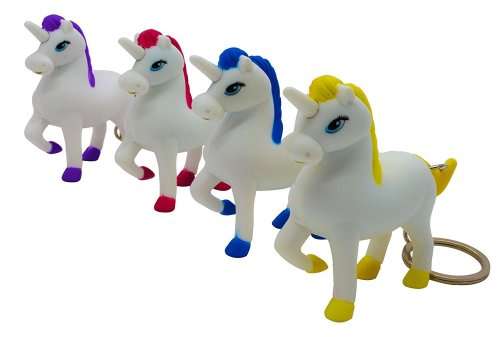 NEW Unicorn Sound LED Light Lamp Flashlight Key-ring with Key Chain