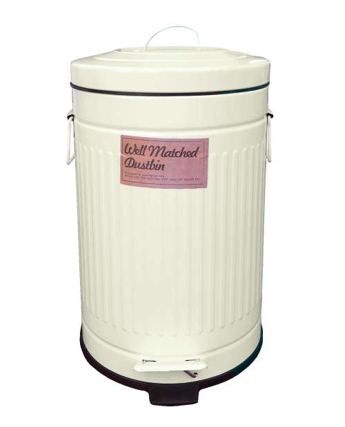 NEW Well Matched Classic Dustbin Choose from GREEN or IVORY