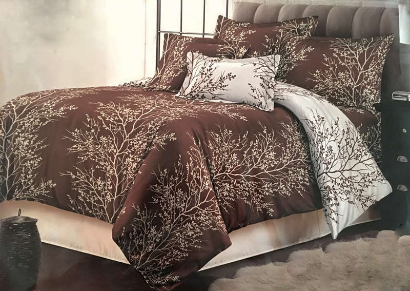 Queen 5pc Brown Comforter Set