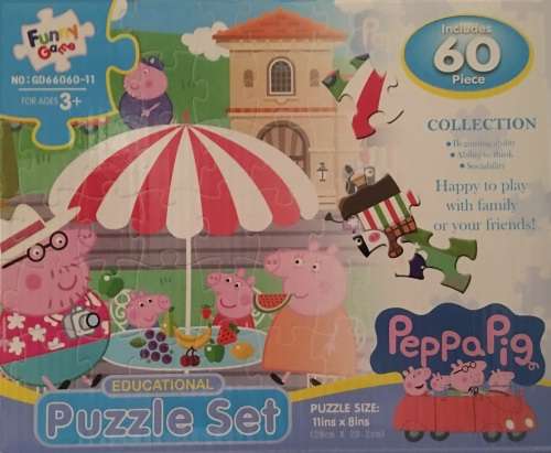 NEW 60pc Peppa Pig11ins X 8ins Educational Puzzle Set