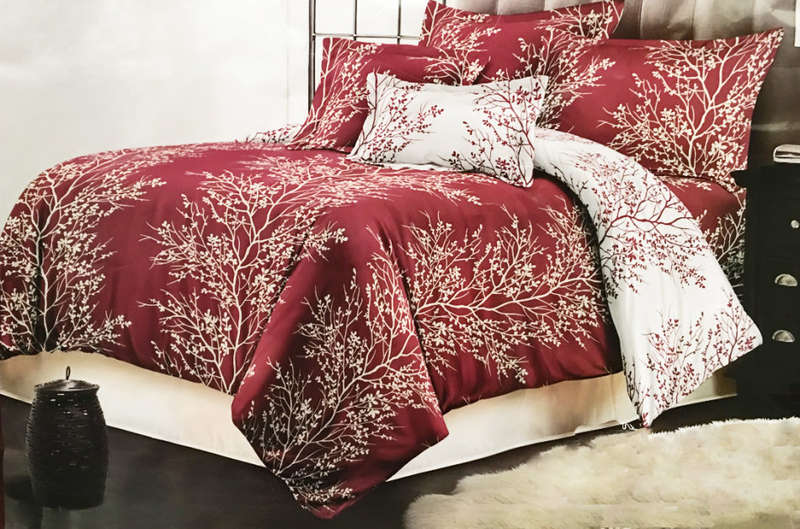Queen Size Reversible 5pc Red Comforter Set